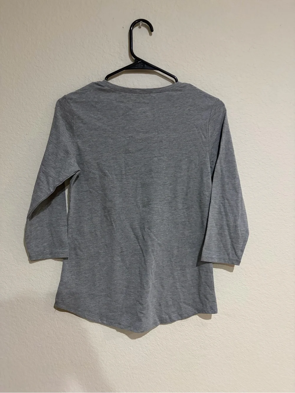 Justice Active Girls 14/16 XL Gymnast Shirt Flip Sequin Star 3/4 Sleeve Gray